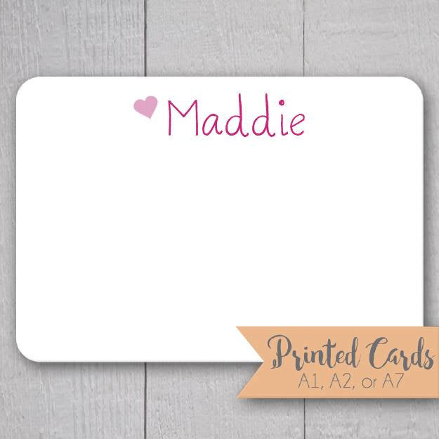 Name Note Cards without Envelopes - 24pk | Personalized Flat Note Cards without Envelopes  | NC-009
