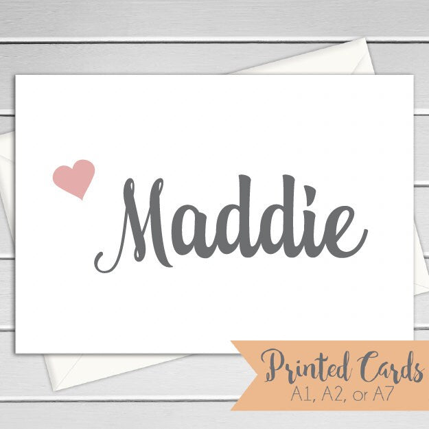 Name Note Cards Folded - 6pk | Personalized Folded Cards with Envelopes  | NC-015F