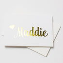Foiled Name Note Cards 6pk | Personalized Folded Foiled Cards | Choose your Foil Color | Printed Cards with Envelopes  | NC-F015-F