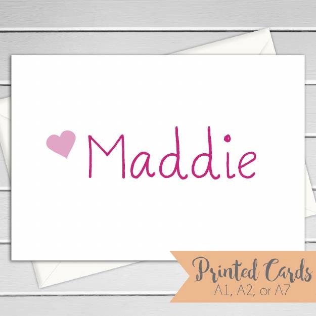 Name Note Cards Folded - 6pk | Personalized Folded Cards with Envelopes  | NC-F009