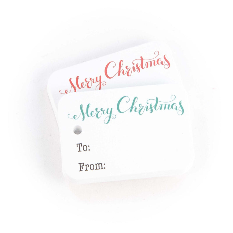 Merry Christmas Gift Tags - 36pk, Green and Red Merry Christmas Gift Wrap Tags (RR-111)