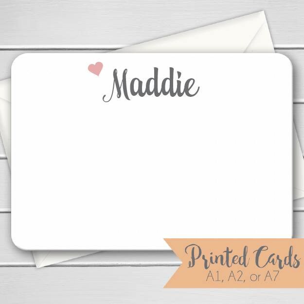 Name Note Cards with Envelopes - 12pk | Personalized Flat Note Cards with Envelopes  | NC-015