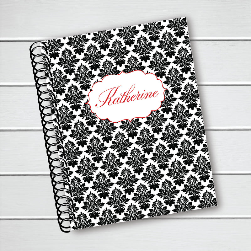 Vintage Background with Name Cover - Personalized Custom Spiral Journal Notebook | NB-034