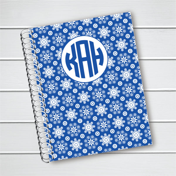 Medallion Design and Monogram Cover - Personalized Custom Spiral Journal Notebook  | NB-019