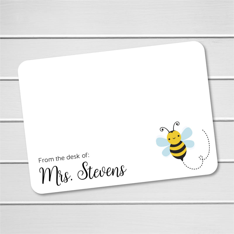 Bee Note Cards - 24pk | Bumble Note Cards | Personalized Flat Note Cards | Printed without Envelopes  | NC-023