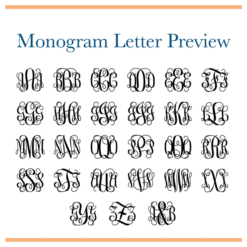 Monogrammed Folded Note Cards - 6pk | Initial Note Cards | Teacher Gifts | Monogram Printed Cards with Envelopes  | NC-F014