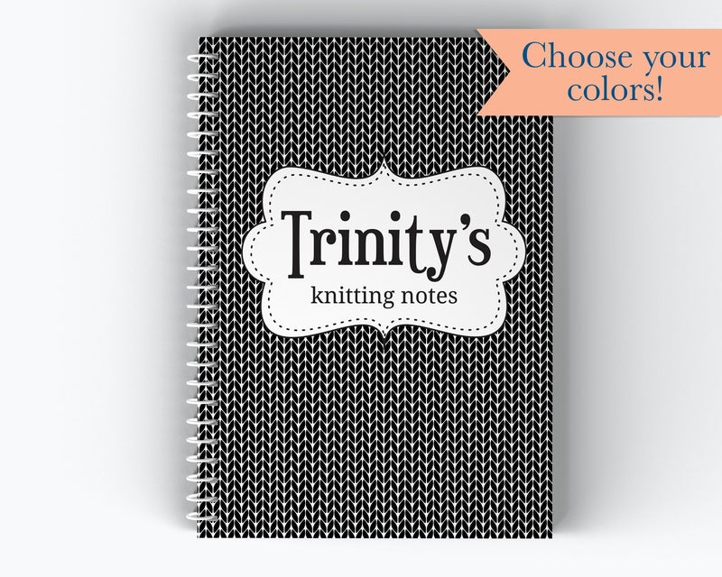 Name and Small Pattern Cover - Personalized Custom Spiral Journal Notebook | NB-024