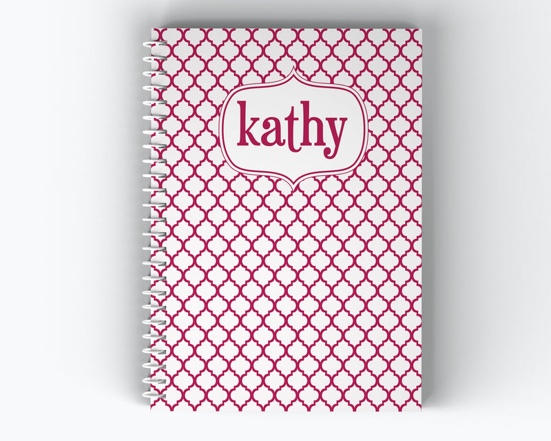 Name and Pattern Cover - Personalized Custom Spiral Journal Notebook | NB-023