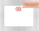 Monogrammed Note Cards - 24pk | Initialed Note Cards | Personalized Flat Note Cards | Printed without Envelopes  | NC-014