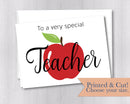 To A Very Special Teacher | Folded Card - 1ct | Personalized Folded Card with Envelope  | NC-F016