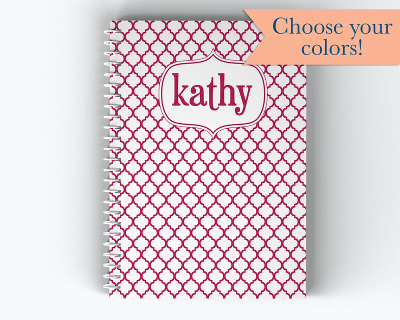 Name and Pattern Cover - Personalized Custom Spiral Journal Notebook | NB-023