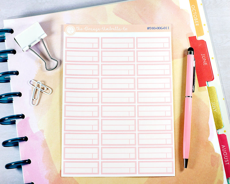 Appointment Script Planner Stickers and Labels - Choose Your Color | L-299-L-346 / 940-006-045-WH