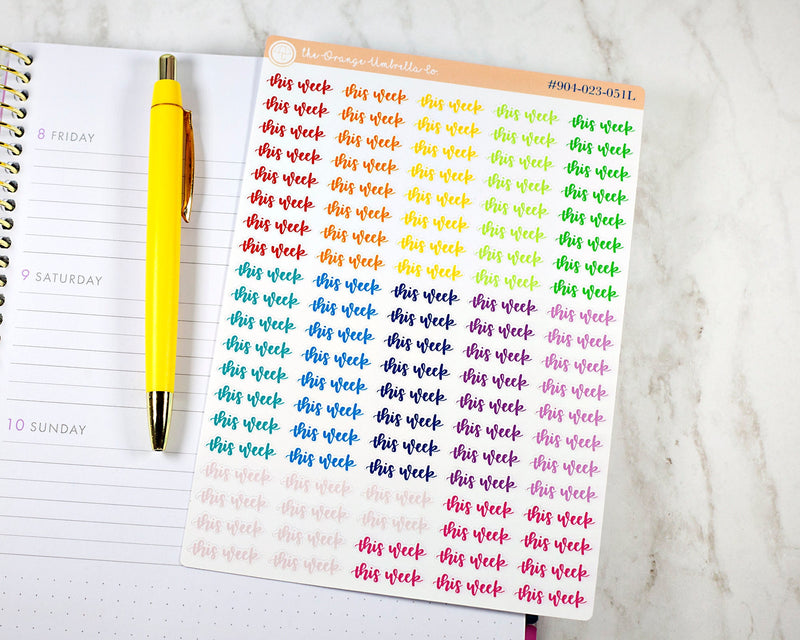 This Week Script Planner Stickers | F7 | S-250 / 904-023