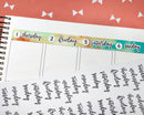 Days of the Week Stickers | Script Day Header Labels for Planners | F7 | B-075-B-076