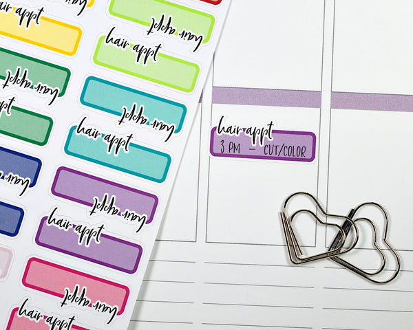 Hair Appointment Planner Stickers and Labels  | 911-006-051-WH