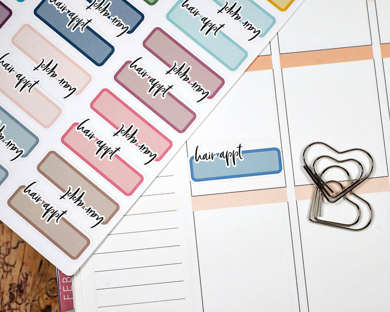Hair Appointment Planner Stickers and Labels  | 911-006-068-WH