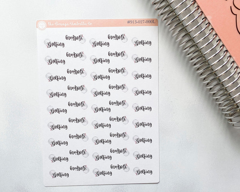 Golfing Script Planner Stickers and Labels | E-018 / 913-027