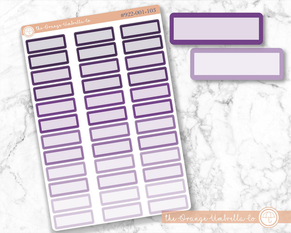 Basic Event Labels for 7x9  Planners, Purple Ombre Header Labels, Blank Appointment Planner Stickers (#922-001-103XL-WH)