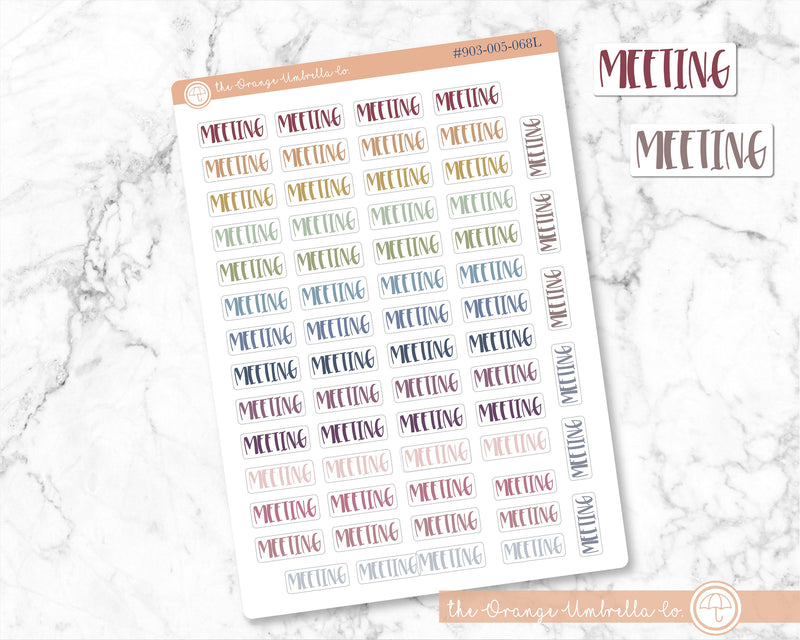 Meeting Script Planner Stickers |  F1  | 903-005-068L-WH