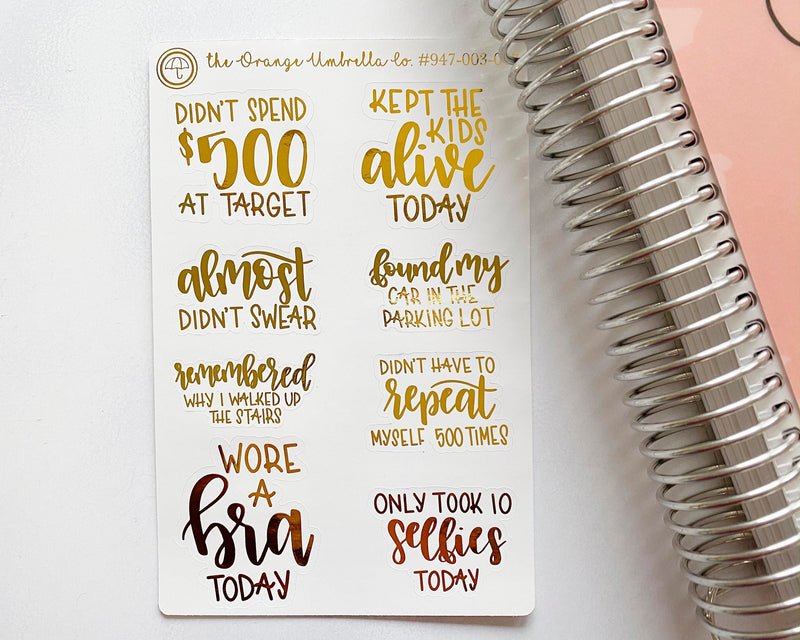 Gold Star Adult Sayings, Adulting Is Hard Planner Stickers, Gold Star Positive Reinforcement For Adulting Stickers, F7 (
