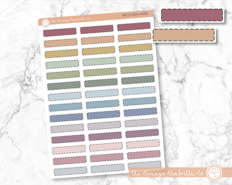 Stitched Skinny Event Labels, Rainbow Appointment Labels, Muted Rainbow Basic Event Planner Stickers (