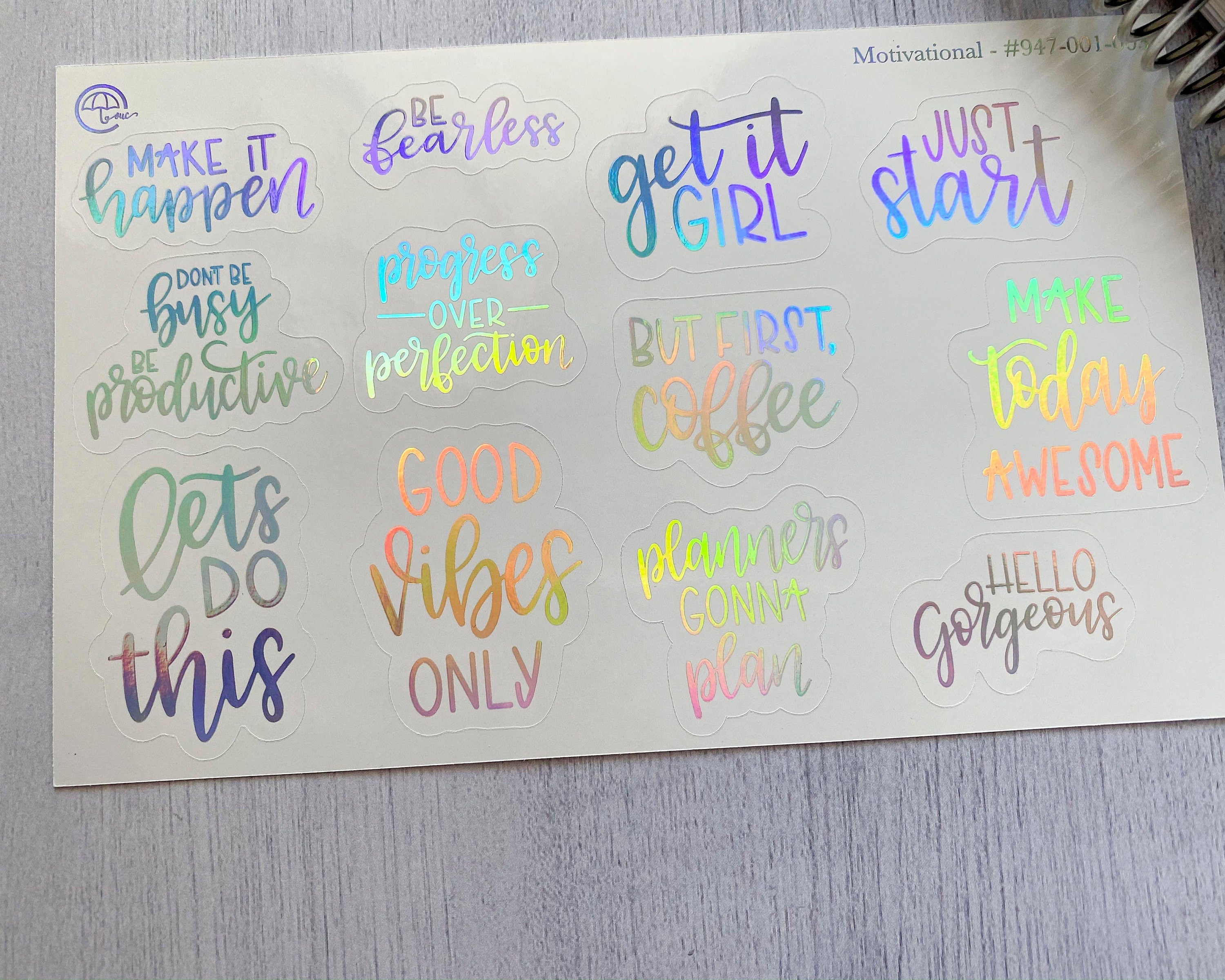 Humorous Quote Mix Script Planner Stickers | F7 Holo Foil | D-021-F-HO