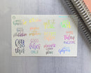 Humorous Quote Mix Script Planner Stickers | F7 Holo Foil | D-021-F-HO