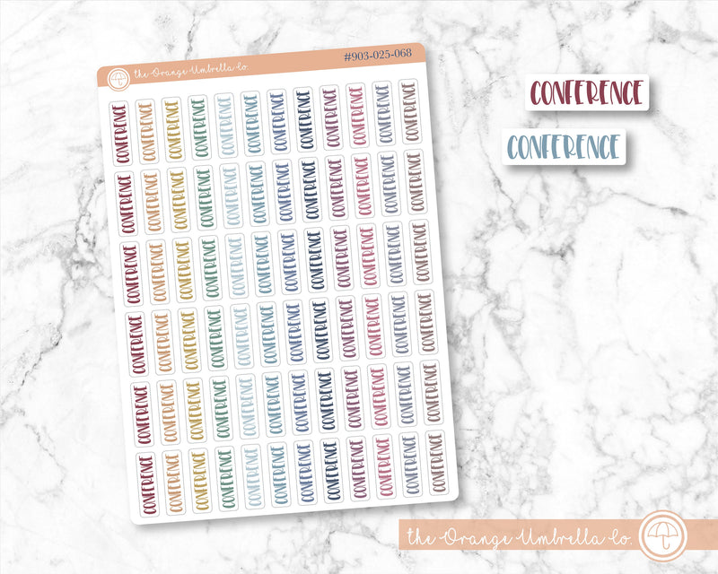 Conference Script Planner Stickers |  F1  | 903-025-068-WH