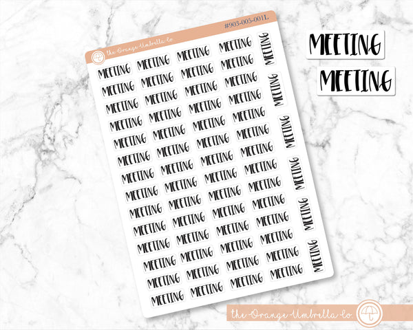 50% OFF -  CLEARANCE | Meeting Script Planner Stickers | F1 | S-155-B / 903-005-001L-WH