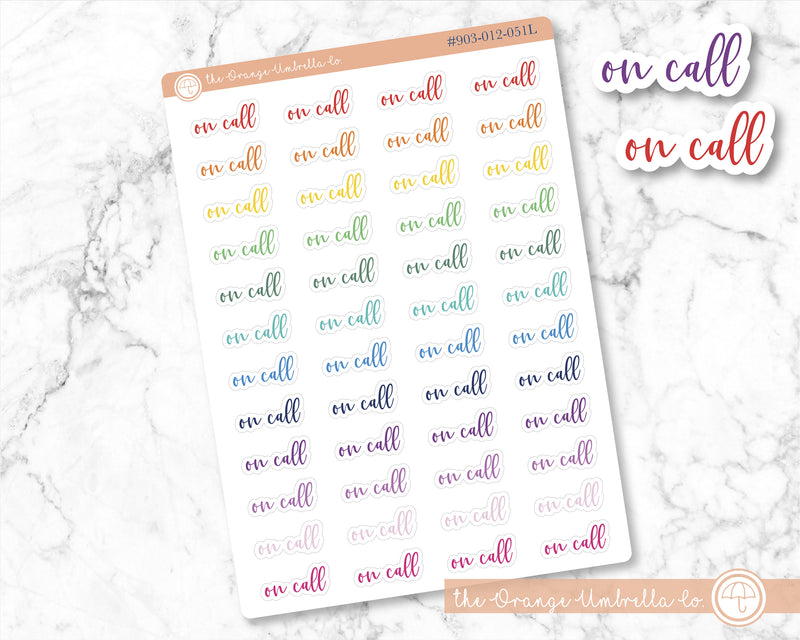 On Call Script Planner Stickers | F2 | S-656-R