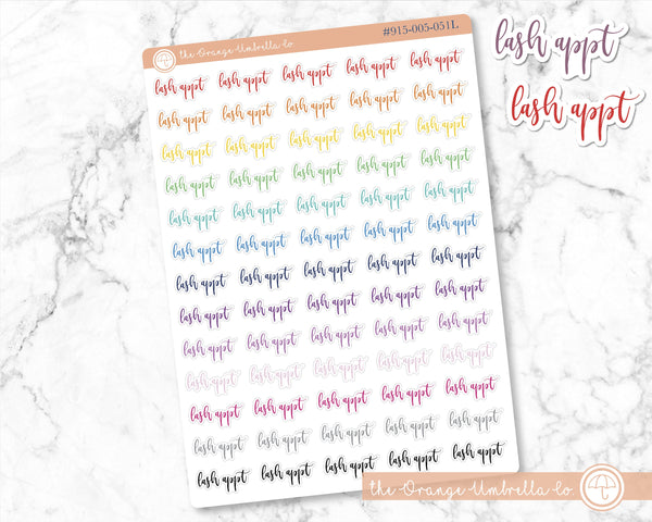 Lash Appt Script Planner Stickers | F2 | S-928-R / 915-005-051-WH