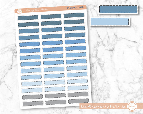 Stitched Skinny Event Labels, Rainbow Appointment Labels, Blue Ombre Basic Event Planner Stickers (#922-004-101-WH)