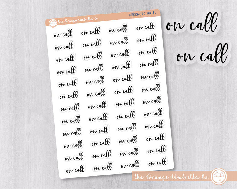 CLEARANCE | On Call Script Planner Stickers | F2 Clear Matte | S-646-BCM