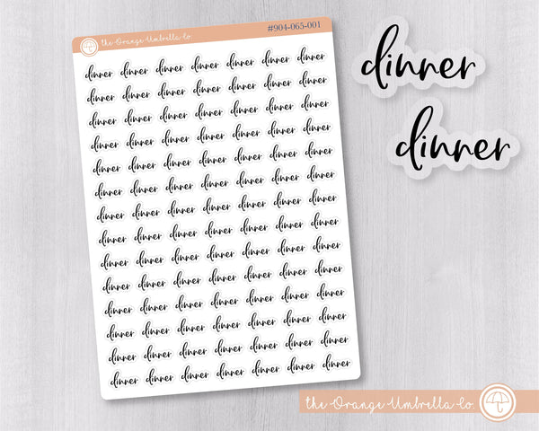 CLEARANCE | Dinner Script Planner Stickers | F2 Clear Matte | S-123-BCM