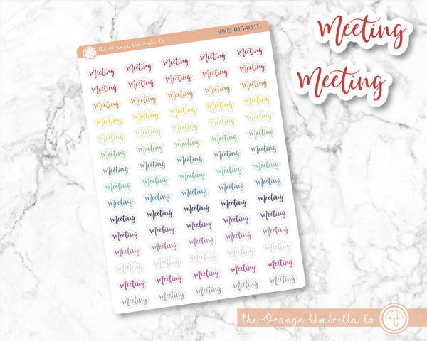 Meeting Script Planner Stickers | F2 | S-156-R / 903-015-051L-WH