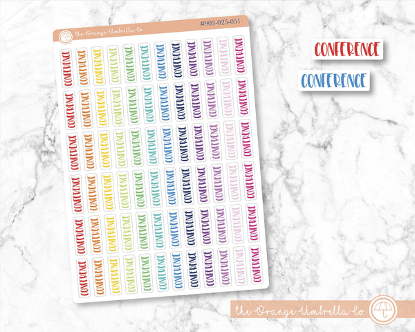 50% OFF -  CLEARANCE | Conference Script Planner Stickers |  F1  | S-083-R / 903-025-051-WH