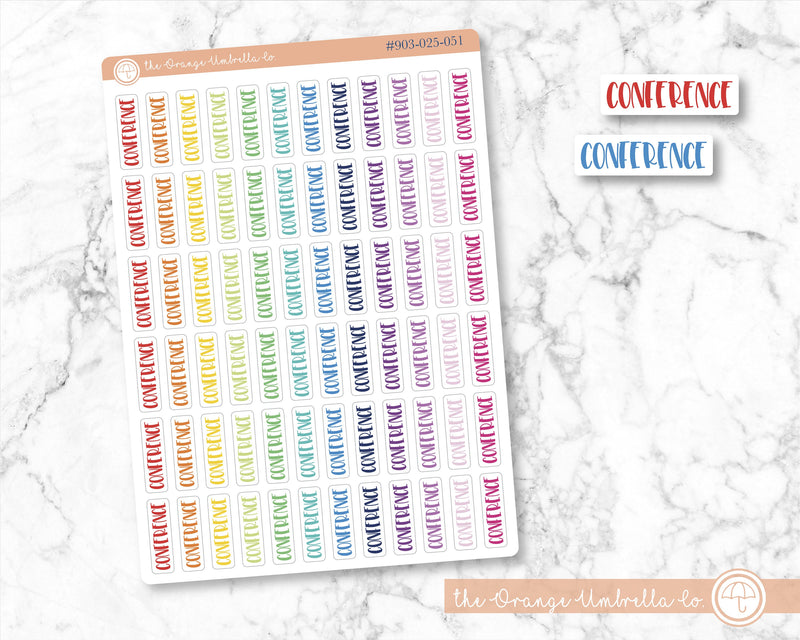 Conference Script Planner Stickers |  F1  | S-083-R / 903-025-051-WH