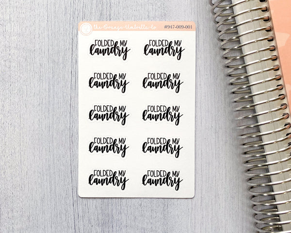 Folded My Laundry Planner Stickers, Adulting Stickers for Planner, Sarcastic Positive Reinforcement Stickers, F7 (#947-009-001-WH)