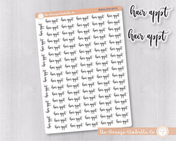 CLEARANCE | Hair Appointment Script Planner Stickers | F2 Clear Matte | S-036-BCM