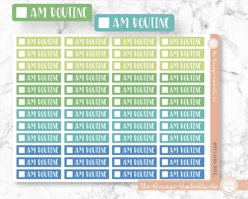 AM Routine Script Planner Stickers and Labels | F1 Cools | L-045 / 915-040-301L-WH