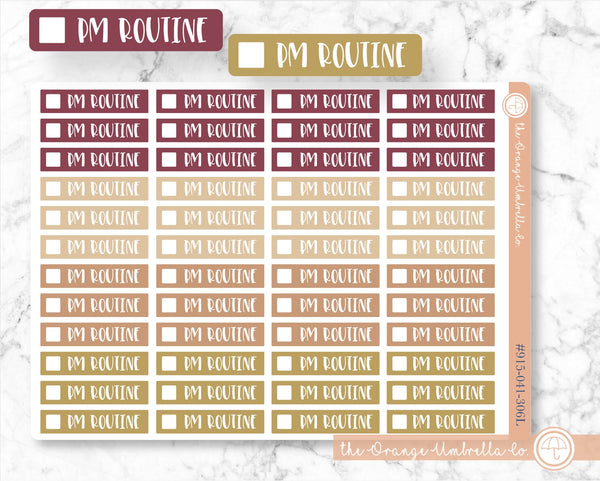 PM Routine Script Planner Stickers | F1 Muted Warms | L-056 / 915-041-306L-WH