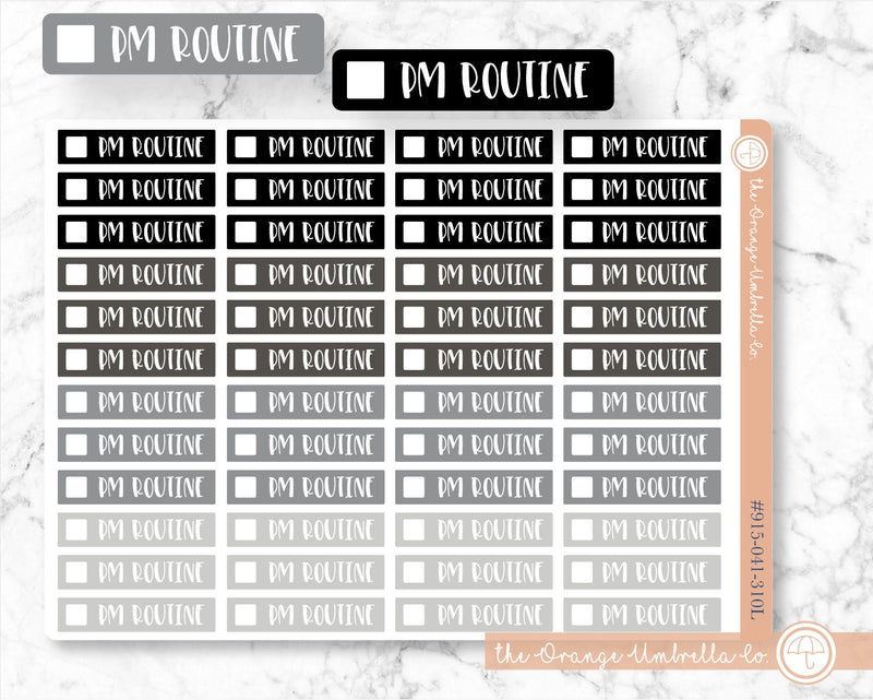PM Routine Script Planner Stickers and Labels | F1 Coels | L-060 / 915-041-310L-WH
