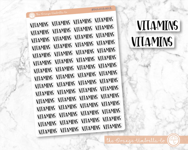 50% OFF -  CLEARANCE | Vitamins Script Planner Stickers | F1 | 944-018-001L-WH