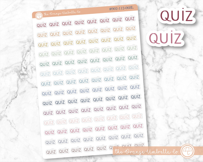 Quiz Script Planner Stickers | F3  | 902-112-068L-WH