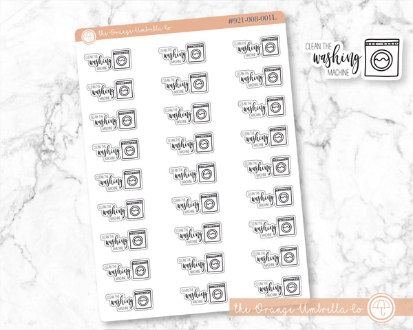 Clean the Washing Machine Icon Script Planner Stickers and Labels | F2 | E-121 / 921-008