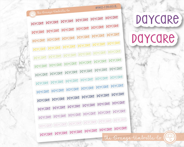 CLEARANCE | Daycare Script Planner Stickers | F3  | S-306-R / 902-120-051L-WH