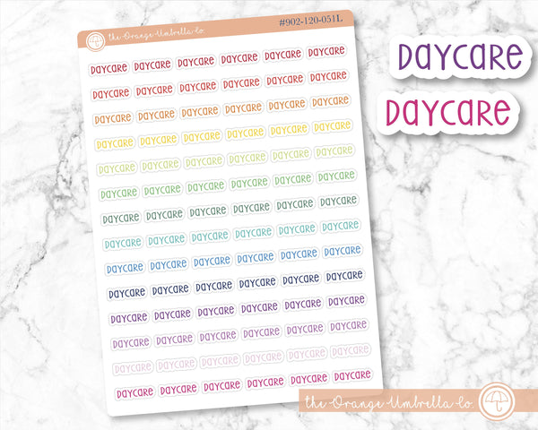 50% OFF -  CLEARANCE | Daycare Script Planner Stickers | F3  | S-306-R / 902-120-051L-WH