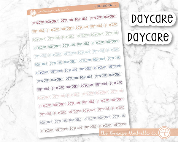 CLEARANCE | Daycare Script Planner Stickers | F3  | S-306-M / 902-120-068L-WH