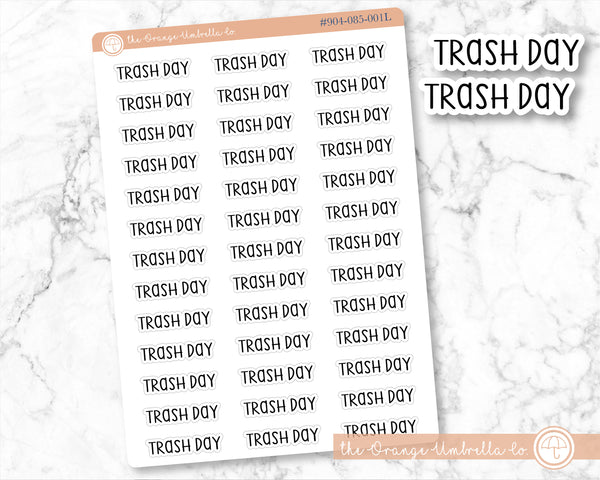 CLEARANCE | Trash Day Script Planner Stickers | F3  | 904-085 / S-063-B