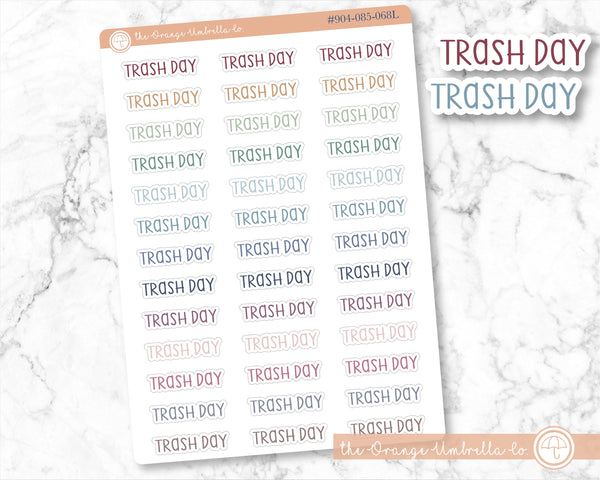 CLEARANCE | Trash Day Script Planner Stickers | F3  | 904-085 / S-063-M